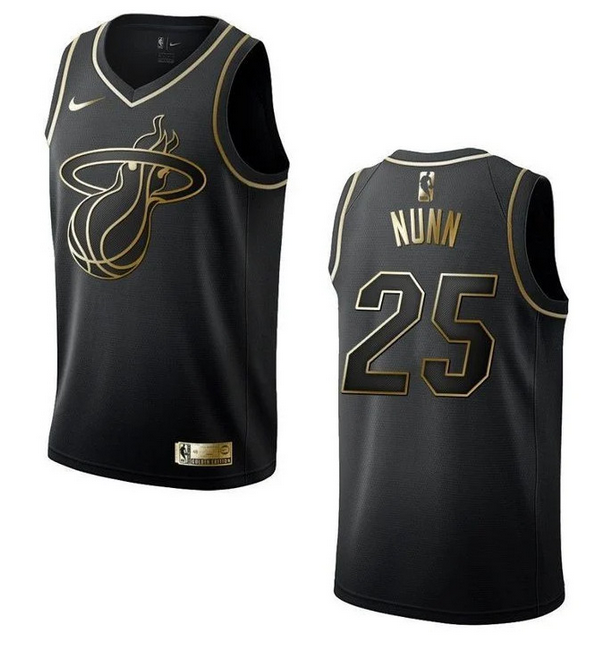 Men's Miami Heat #25 Kendrick Nunn 2019 Golden Edition Black Stitched NBA Jersey